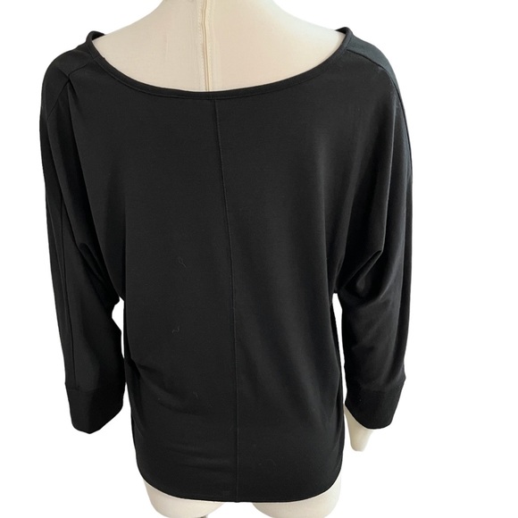 New Directions Pullover Black Tie Front Shirt Size M - Picture 2 of 5